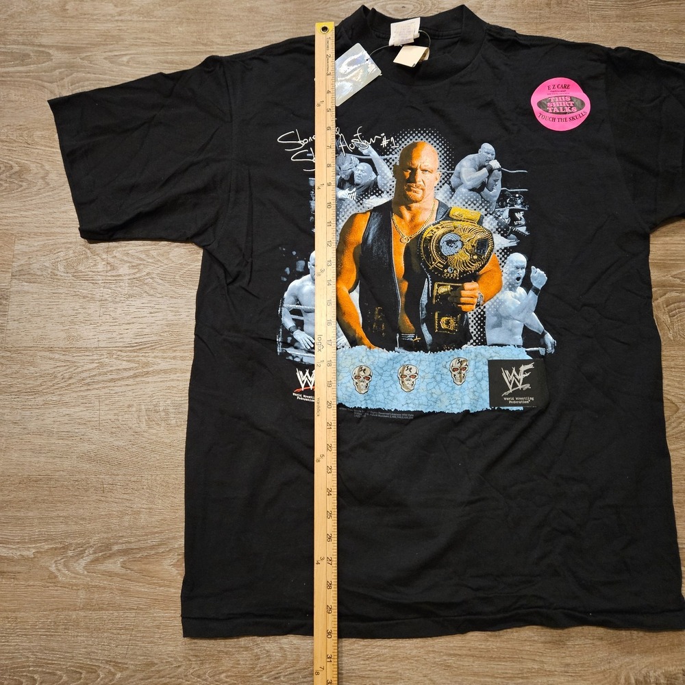 Vintage 1998 WWF Stone Cold Steve Austin Talking Shirt XL Wild Oats NWT - Picture 12 of 13